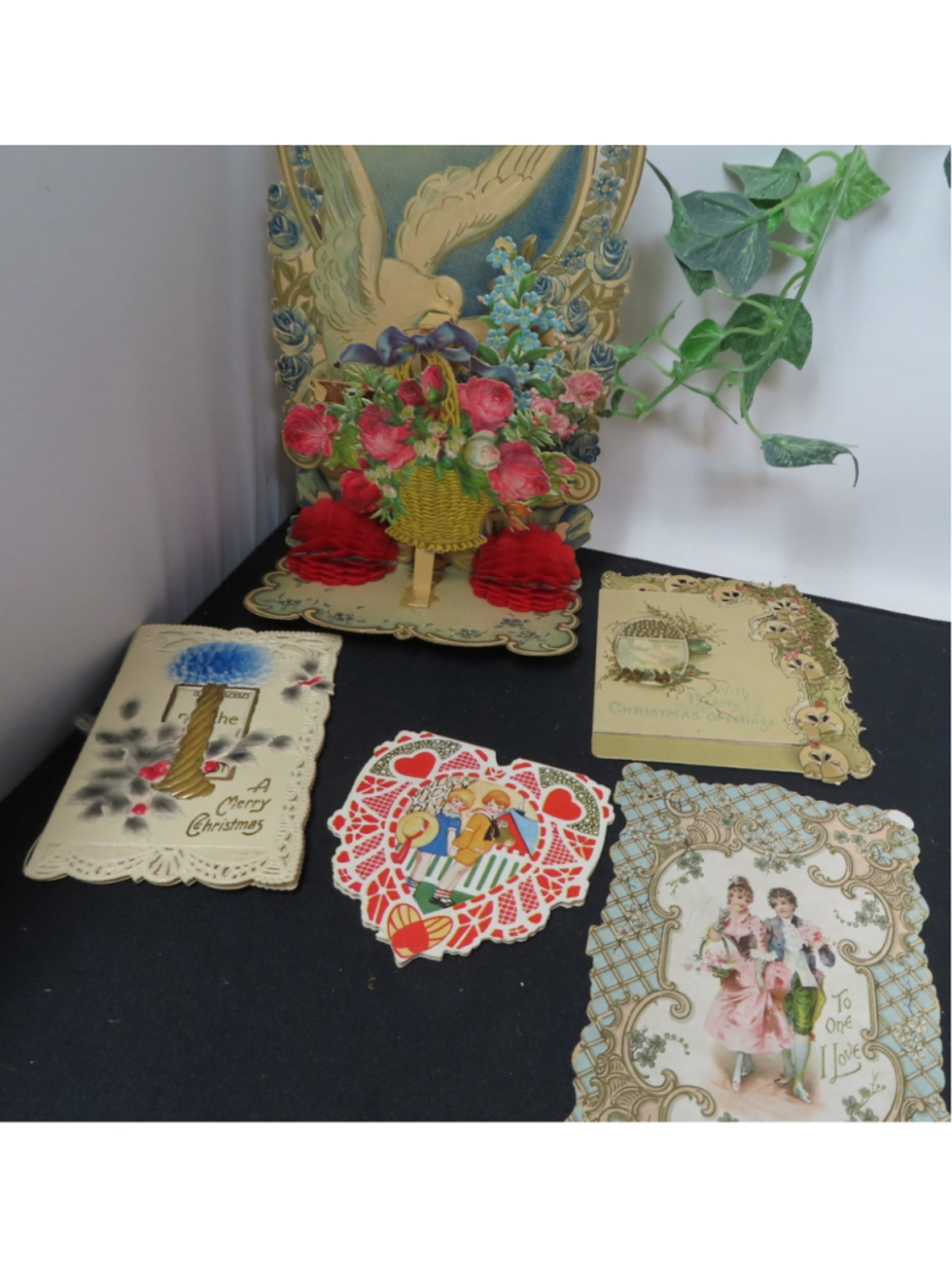 *Antique 1920's Valentine Lot 5 German Pop Up Machanical Honeycomb